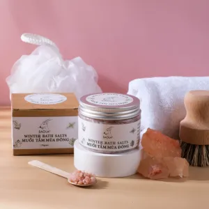 muối tắm mùa đông, muối tắm thảo mộc, muối tắm tẩy tế bào chết, muối tắm tinh dầu, muối tắm ngâm bồn