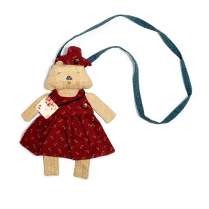 túi đeo búp bê mật, hình chú gấu dễ thương, ngăn đựng tiện dụng, 12 mảnh trang phục đi kèm, quà tặng tuyệt vời cho bé