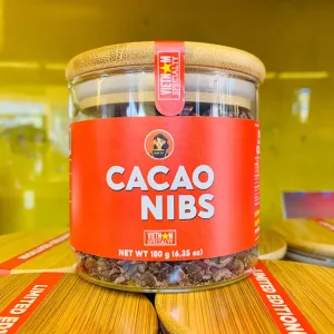 cacao ngòi, phiên bản giới hạn, cacao đắk lắk, cacao nibs thủ công, topping socola, cacao rang chín tách vỏ, hạt cacao vị nguyên bản