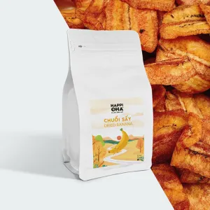 dried banana - happi oha sugar-free banana chips, crispy banana chips, banana chips with yogurt, weight-loss snacks