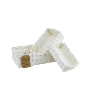 bộ 3 khay màu trắng, làm từ sợi giấy tái chế, sản phẩm đa năng, phù hợp với nhiều nhu cầu, sản phẩm thủ công, sản phẩm bền vững