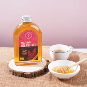 mật ong chín hoa vải thiều, mật ong rừng tự nhiên, mật ong hoa miền núi, thức uống giảm ho, quà tặng bố mẹ