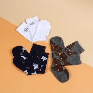 set of 3 pair of socks, multiple designs, socks with funny patterns, sock set as a gift, unisex high socks, high socks with patterns