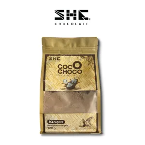 500g coconut chocolate powder, zip bag, irresistible creamy coconut flavor, convenient zip bag, enhances memory, high antioxidant content