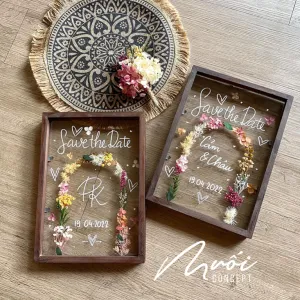 vòm hoa, tranh hoa khô chữ nhật, nghệ thuật hoa khô, lưu giữ kỉ niệm, quà tặng cho người thương