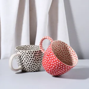 dotty ceramic cup, 2 color options, striking and eye-catching design, vietnamese ceramic, high-quality handcrafted product