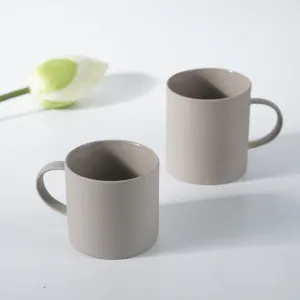 grey ceramic cup, strong grey color, simple yet elegant design, high heat resistance, easy to clean, made of bat trang ceramic from vietnam
