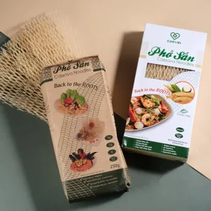 cassava noodles, 250g, quang nam specialty, vegetarian pho, vegan food, cassava cinnamon pho, pho made from cassava powder