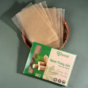 cassava wrapper, box of 200g, quang nam specialty, vegetarian rice paper, pure cassava rice paper, spring roll rice paper
