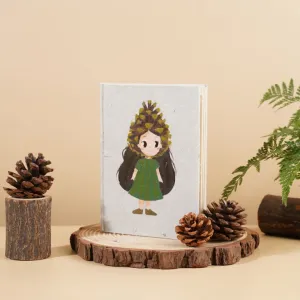 pine cone dó paper notebook, cute cover pattern, no fading, traditional dó paper material, rustic and simple