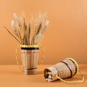 vietnamese ethnic bamboo basket, mini size, cultural value, rich in mountainous forest essence, home decoration, souvenir gift
