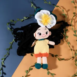 hana camellia crochet doll, exquisite and elegant design, dalat style, suitable size, adorable knit doll