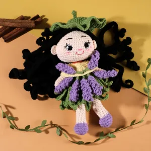 hana lavender crochet doll, special and vibrant style, lavender pattern, handcrafted doll, beautiful design
