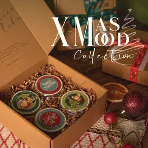 hộp quà 4 nến thơm “xmas mood”, hũ thiếc, chia kandles, chus