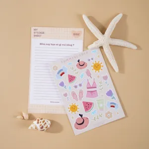 summer lover sticker sheet, lovely stickers, summer style, rich images, decoration for laptop, refrigerator, great gift
