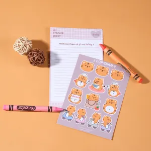 tiger sticker sheet, adorable tiger sticker, cute design, fun gift for friends, object decoration sticker