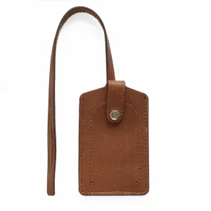 single-layer handmade leather tag, attaches to suitcases, elegant design, high-quality cowhide leather, a gift for travel enthusiasts