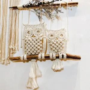 cú mèo macrame, đồ trang trí nổi bật, chắt liệu bền bỉ, phù hợp nhiều phong cách, sản phẩm thủ công, ý tưởng quà tặng