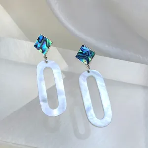 island earrings, sea lover collection, harmonious combination of mother of pearl and white pearl, colors of the ocean, graceful accent