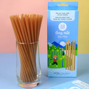 sugarcane straws, free from chemicals or dyes, completely natural, does not disintegrate when soaked in water, environmentally friendly