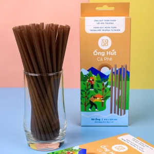 coffee straws, made from natural ingredients, natural color, gentle fragrance, safe to use, environmentally protective product