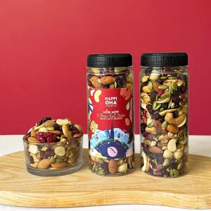mixed nuts berries - hỗn hợp hạt trái happi oha, túi mix 6 loại hạt, hạt khô dinh dưỡng, hạt mix ăn kiêng