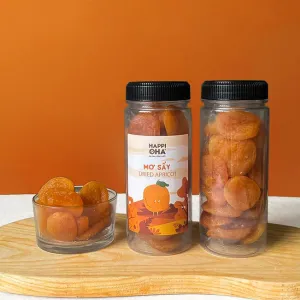 authentic dried apricot - mơ sấy không đường happi oha, hoa quả sấy chua ngọt, mơ sấy khô ăn liền, mơ sấy hữu cơ