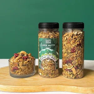 super nutty granola, sweet nutty flavor, no dried fruit, super nut cereal, diet-supporting granola, naturally sweet granola