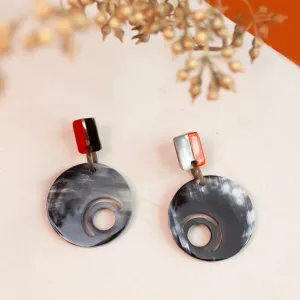 mother of pearl inlay earrings, seductive accent, enhances facial features, modern design, impressive jewelry accessory