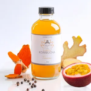 kombucha superfood nghệ, thức uống lên men tốt cho tiêu hóa, hương vị gừng nghệ chanh dây, quà tặng sức khỏe, lợi khuẩn, trà lên men, lên men, tốt cho tiêu hóa, lady kombucha, chus