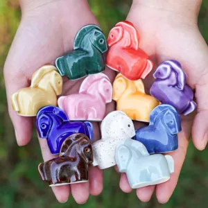 mini horse porcelain figurine style 1, horse-shaped ceramic statue, high-quality glazed ceramic material, perfect for desk decoration