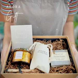 scented vintage gift box (candle, wax & soap), various fragrance options, natural ingredients, benign product