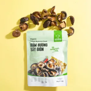 spicy seaweed shiitake mushroom crisp, seaweed-flavored mushroom snack, healthy light meal, vegetarian snack