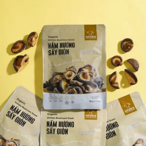 original shiitake mushroom crisp, original flavor mushroom snack, eat-clean menu, for vegetarians, shiitake mushroom snack