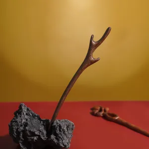 simple bough-shaped wooden hair stick, simple design, gentle and graceful beauty, traditional style, handcrafted hairpin