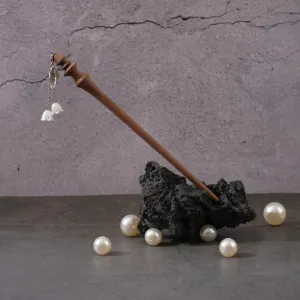 lily of the valley 4 drop wooden hair stick, exquisite attention to detail, versatile for various hairstyles, sophisticated style
