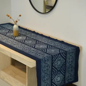 thick cotton brocade table runner, 80x220cm, elegant dark green color, ethnic patterns, interior decoration accessory