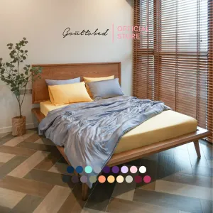 premium cotton bed sheet for mattress from 23 cm to 45 cm thick, breathable and cool fabric, non-restrictive, lifetime stitching warranty