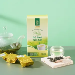trà tâm nõn đinh thái nguyên thượng hạng, lưu gia farm, chus
