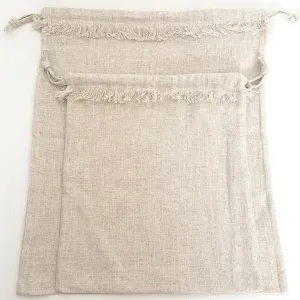 light gray “thuần” linen bread bag, soft linen material, effective for preserving dry food, handcrafted product