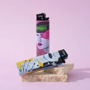 the artistic 2 girl collection, cricket lighter, art-themed lighter, impressive design, affordable price