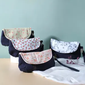 tutup soft round-shaped fabric wallet, feminine flap pattern, exquisite pocket lining, simple design, spacious bag form, sturdy product