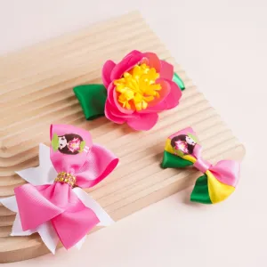 ruy băng hoa sen, bộ phụ kiện cho bé gái, điểm nhấn đáng yêu cho tóc của bé, chất liệu vải mềm, hạn chế làm đau da đầu bé