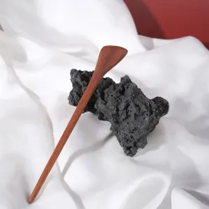 traditional wooden hair stick, simple design, minimalist style, natural wood color and grain, suitable for various outfits