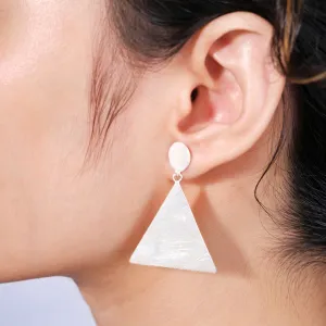 hoa tai bạc tam giác, bst thô, hoa tai bản to cá tính, dễ dàng phồi nhiều phong cách, màu sắc trang nhã