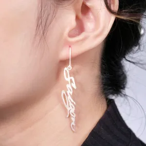 “saigon” silver earrings, sleek long earring shape, elegant design, stainless steel material, easy maintenance