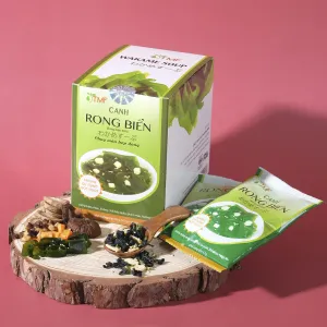 canh rong biển ăn liền, canh chay ăn liền, chế độ ăn thực dưỡng, nấu ăn tiện lợi, canh rong biển đóng gói