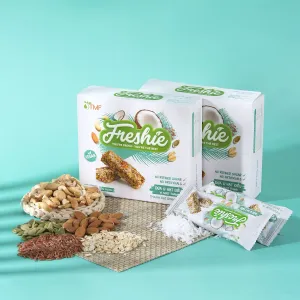 coconut & cashew granola bar, macrobiotic diet, nutritious snack, nut bar, non-fried cake, snacking food