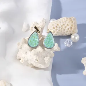 hoa tai đất sét dáng giọt nước, phong cách nữ tính và ngọt ngào, viền kim loại nổi bật, độ bền cao, dễ bảo quản, chất liệu an toàn
