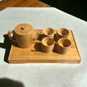 bamboo tea set, rustic and simple beauty, high durability, resistant to insects, safe for health, environmentally friendly
